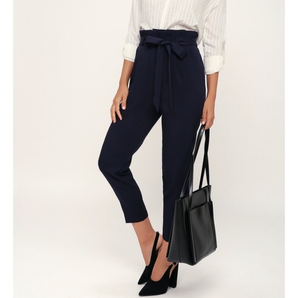 paper bag high waisted pants